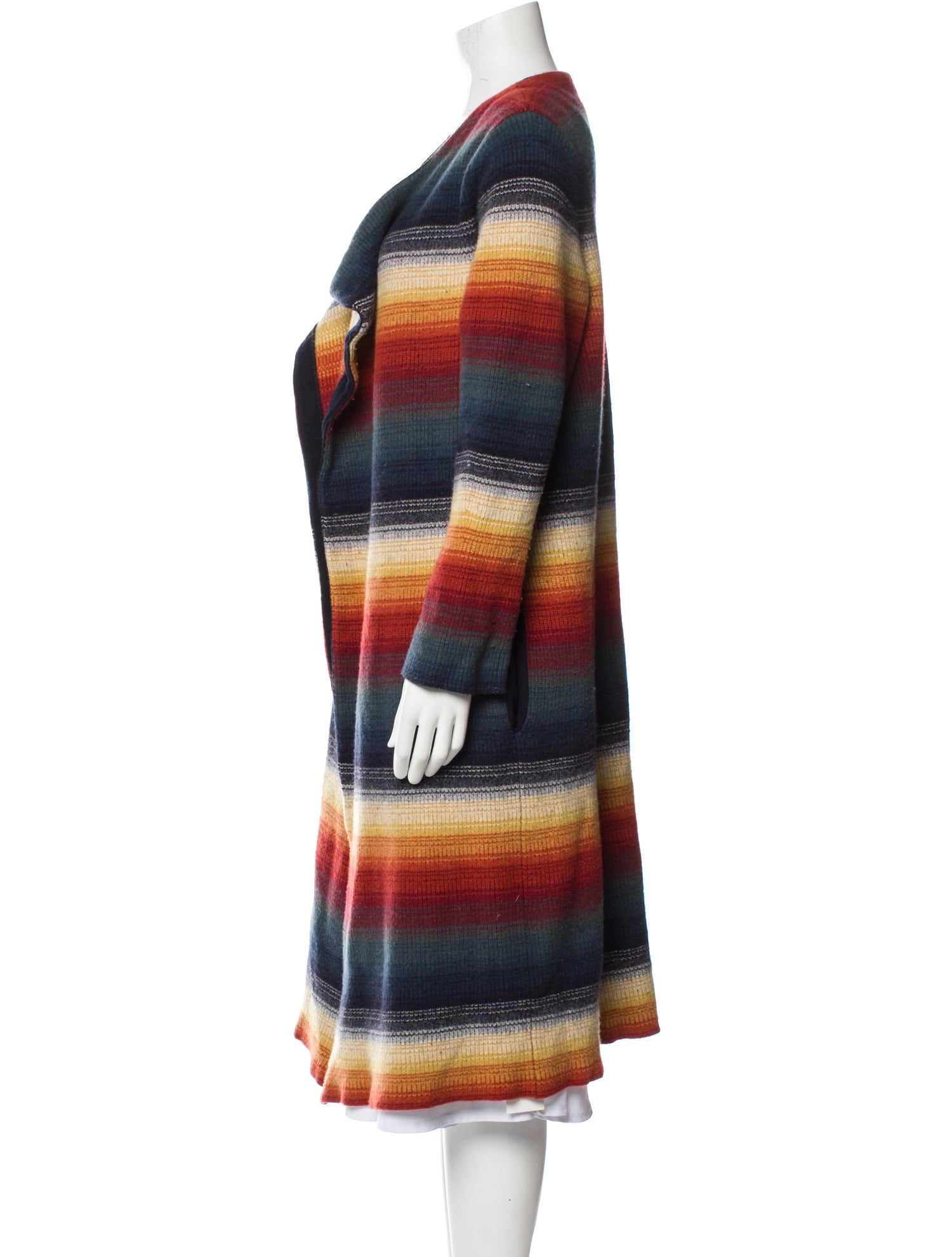 Chloé Merino Wool Striped Coat