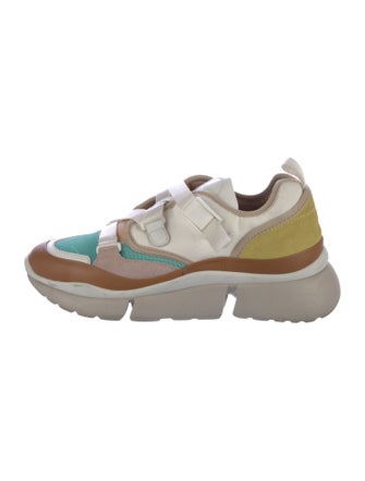Chloé Canvas Colorblock Pattern Sneakers