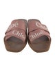 Chloé Printed Leather Trim Embellishment Slides