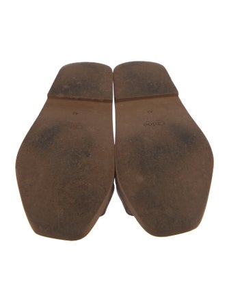 Chloé Printed Leather Trim Embellishment Slides