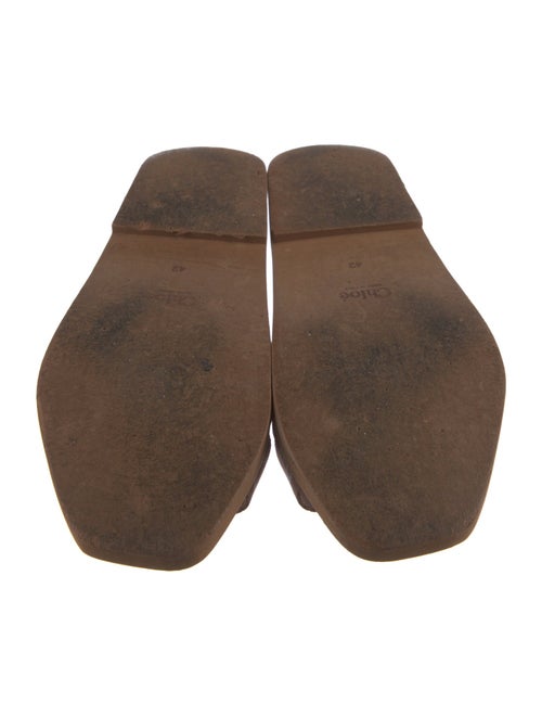 Chloé Printed Leather Trim Embellishment Slides