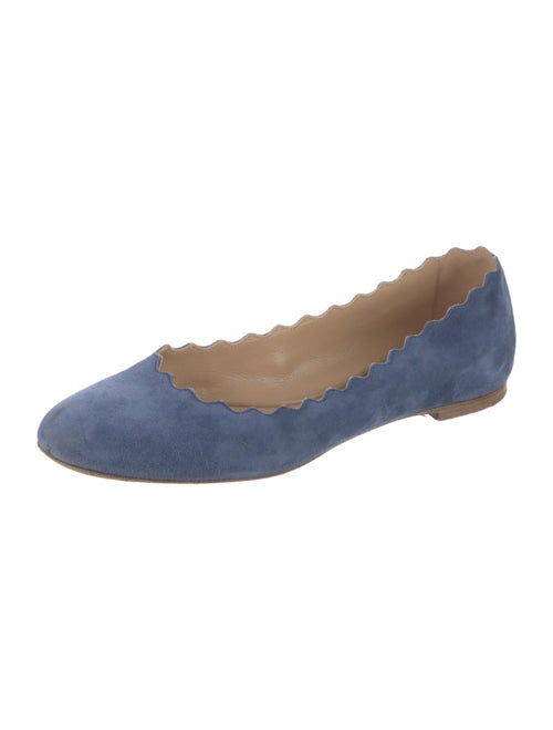 Chloé Suede Scalloped Accent Ballet Flats