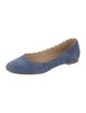 Chloé Suede Scalloped Accent Ballet Flats