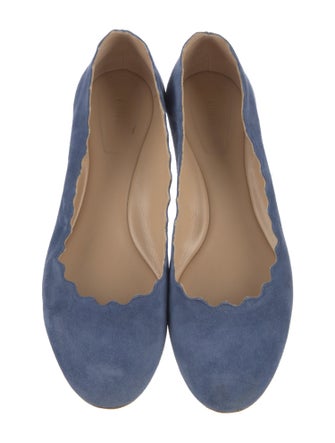 Chloé Suede Scalloped Accent Ballet Flats