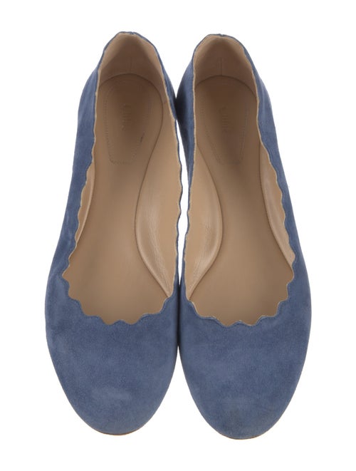 Chloé Suede Scalloped Accent Ballet Flats