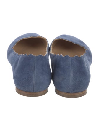 Chloé Suede Scalloped Accent Ballet Flats