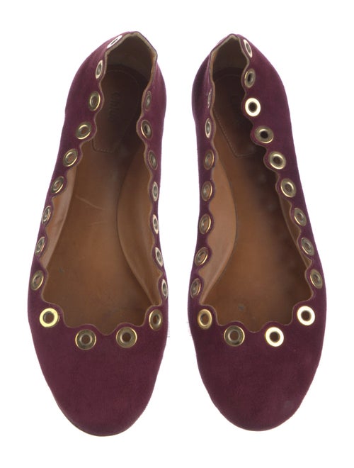 Chloé Suede Studded Accents Ballet Flats