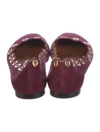 Chloé Suede Studded Accents Ballet Flats