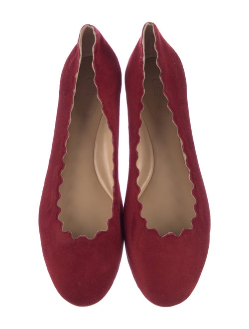 Chloé Suede Scalloped Accent Ballet Flats
