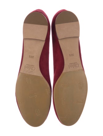 Chloé Suede Scalloped Accent Ballet Flats