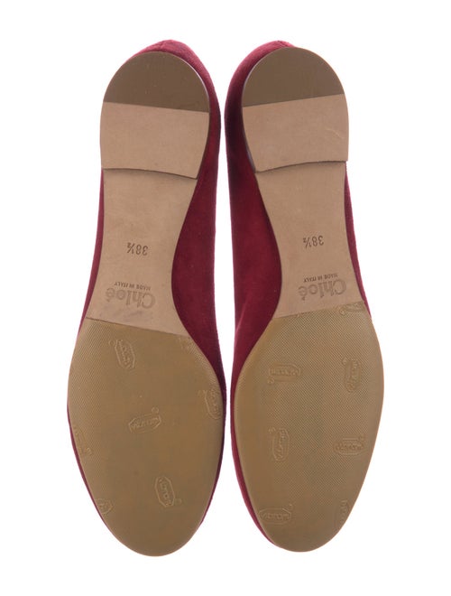Chloé Suede Scalloped Accent Ballet Flats