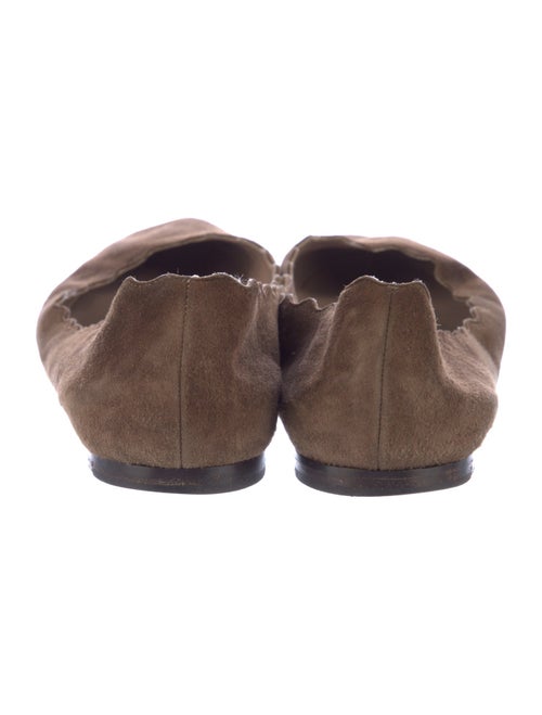 Chloé Suede Scalloped Accent Ballet Flats