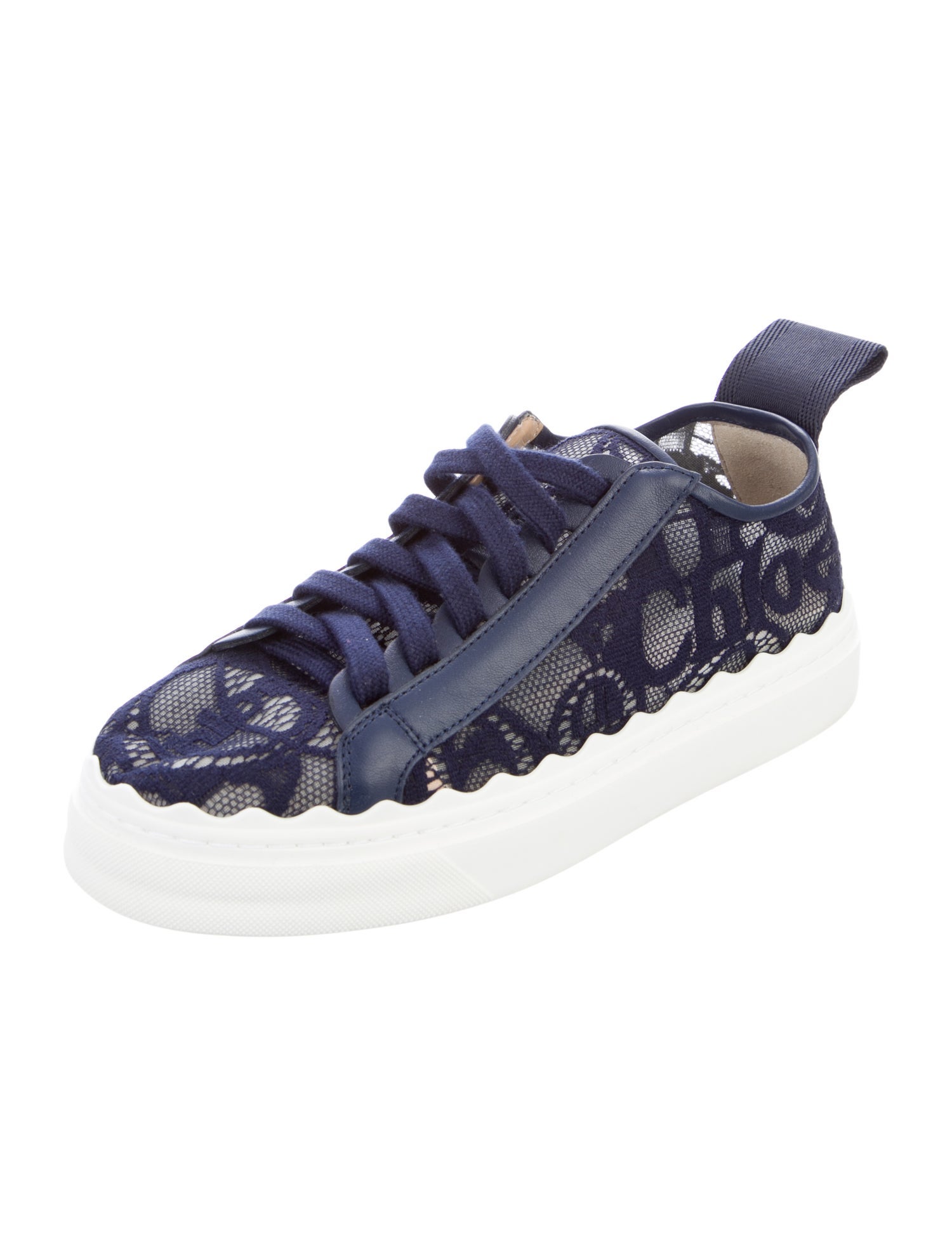 Chloé Lace Colorblock Pattern Sneakers