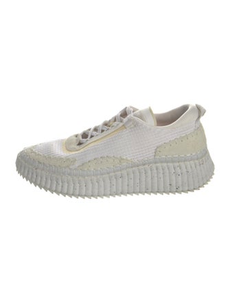 Chloé Leather Whipstitch Trim Sneakers