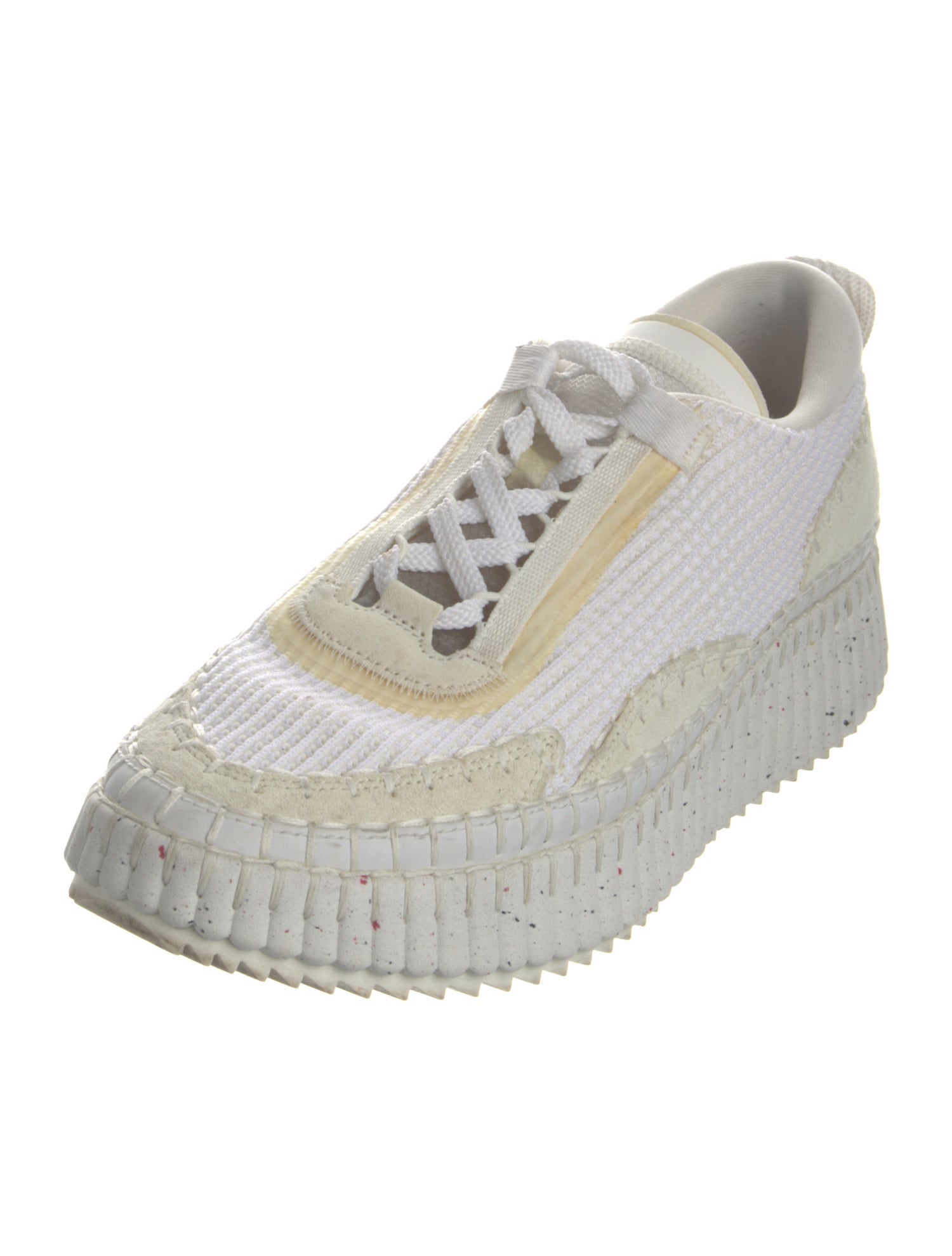 Chloé Leather Whipstitch Trim Sneakers