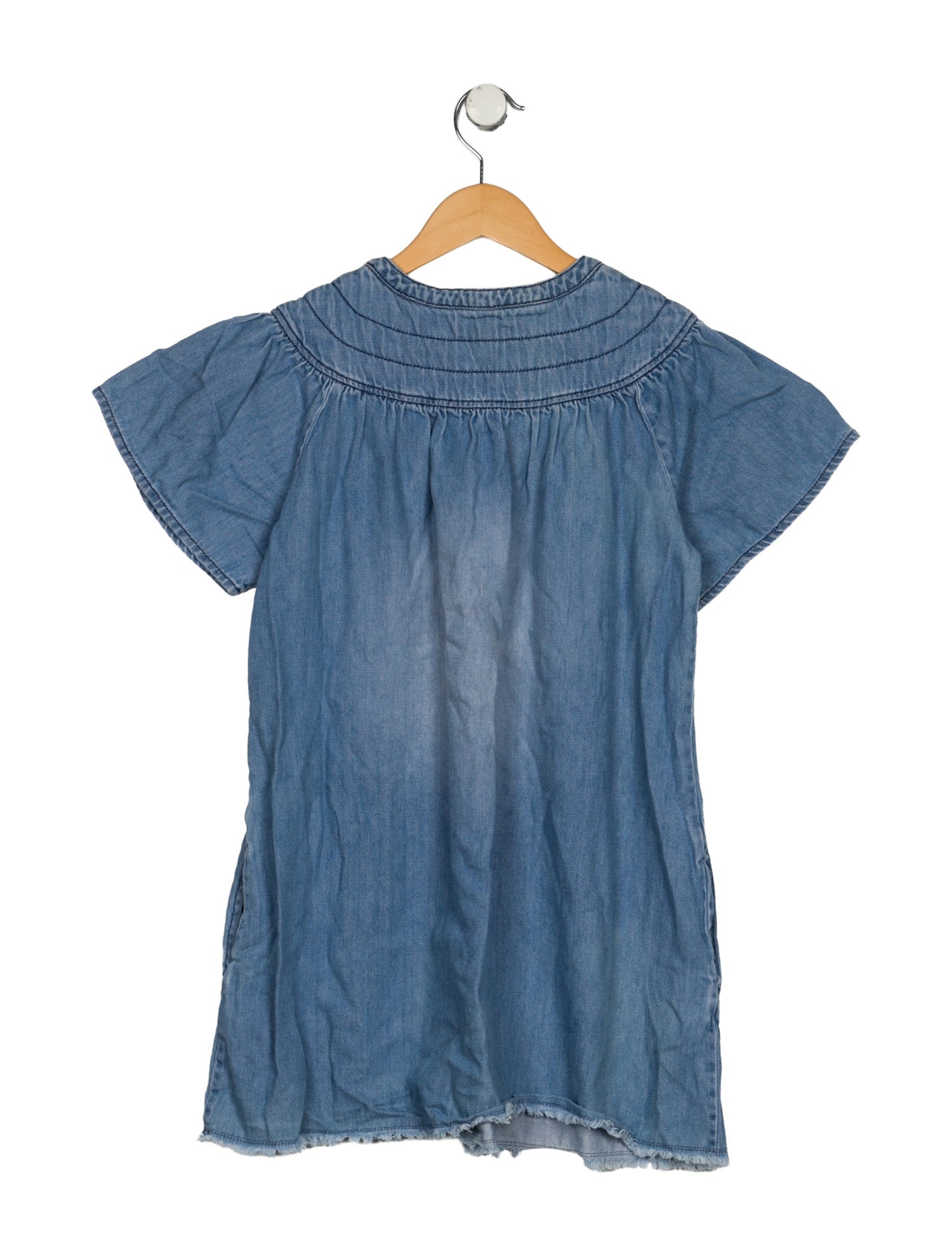 Chloé Chloé Girls' Short Sleeve Denim Dress
