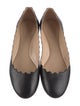 Chloé Leather Scalloped Accent Ballet Flats