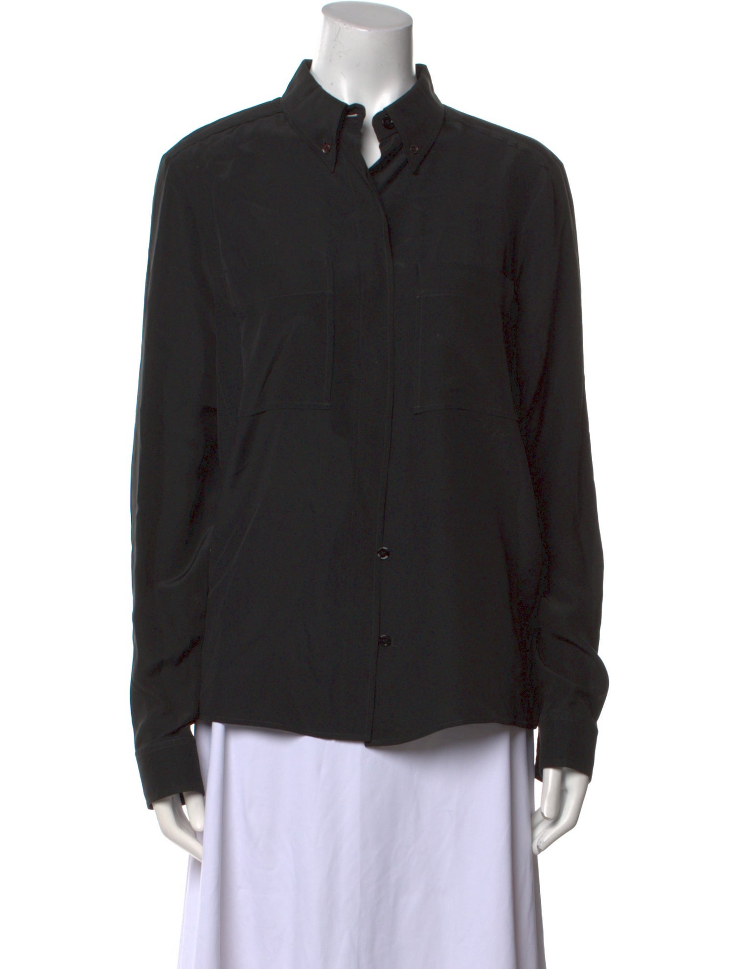 Chloé Silk Long Sleeve Button-Up Top