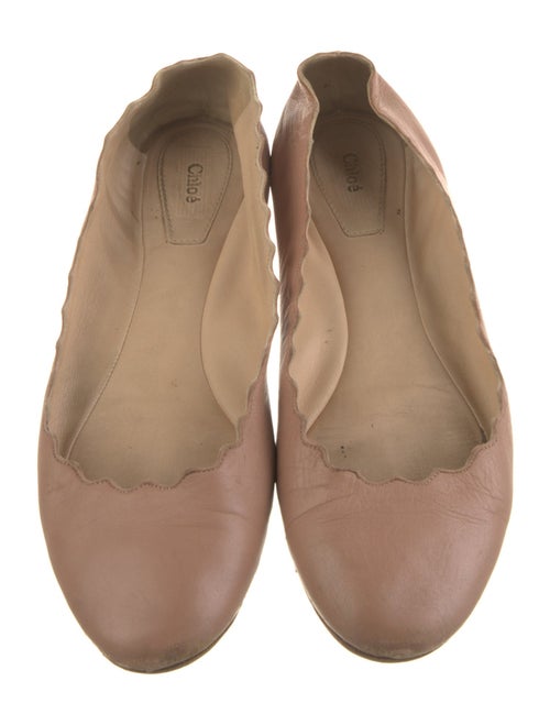 Chloé Leather Scalloped Accent Ballet Flats