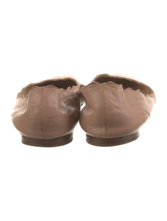 Chloé Leather Scalloped Accent Ballet Flats