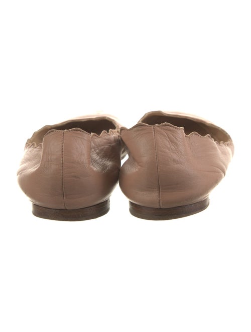 Chloé Leather Scalloped Accent Ballet Flats