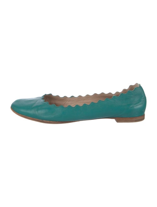 Chloé Leather Scalloped Accent Flats