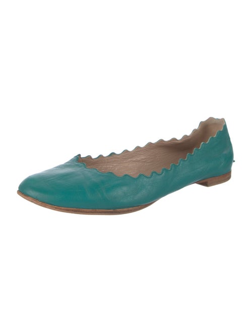 Chloé Leather Scalloped Accent Flats