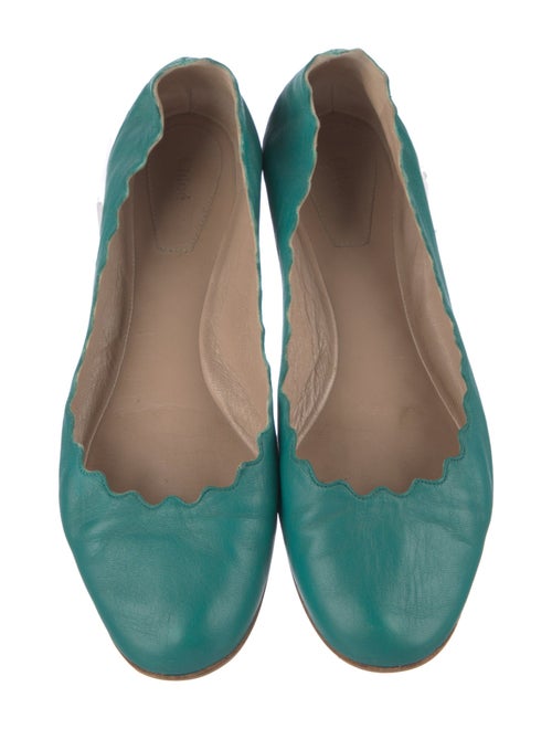 Chloé Leather Scalloped Accent Flats