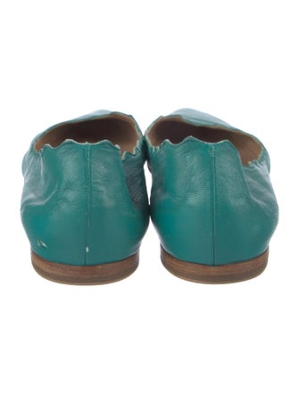 Chloé Leather Scalloped Accent Flats
