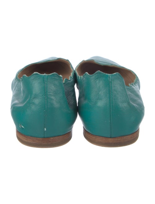 Chloé Leather Scalloped Accent Flats