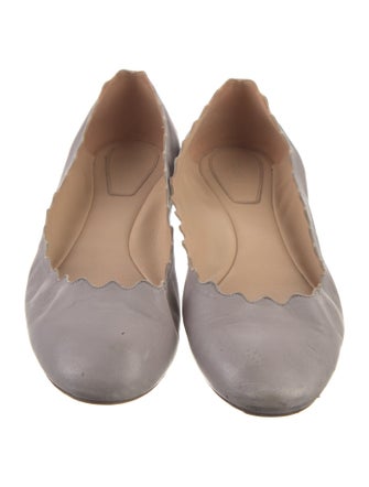 Chloé Leather Scalloped Accent Ballet Flats
