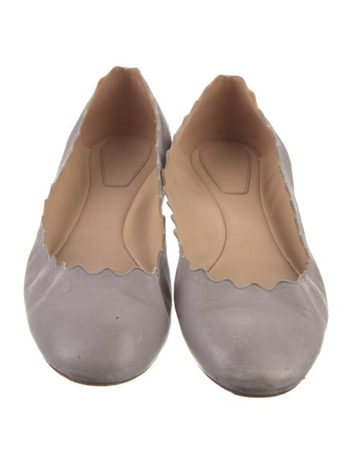 Chloé Leather Scalloped Accent Ballet Flats