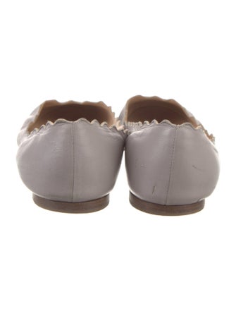 Chloé Leather Scalloped Accent Ballet Flats