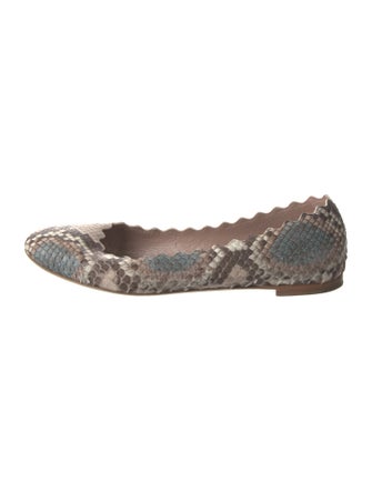 Chloé Snakeskin Animal Print Ballet Flats