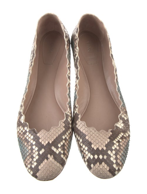 Chloé Snakeskin Animal Print Ballet Flats