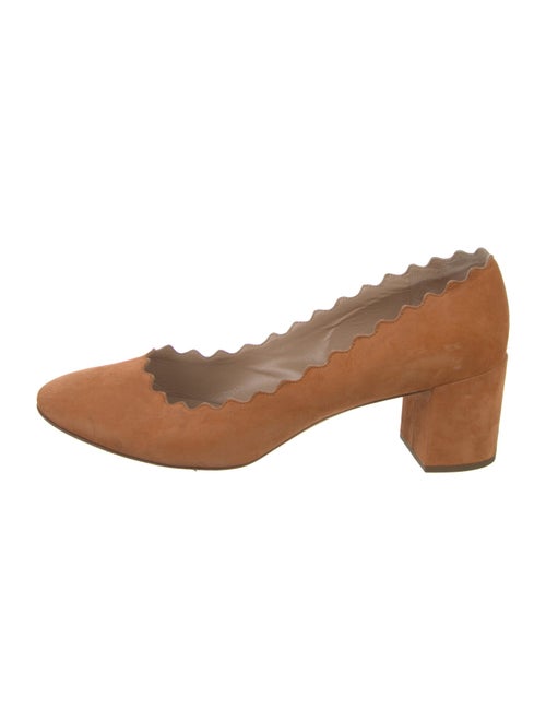 Chloé Suede Scalloped Accent Mules