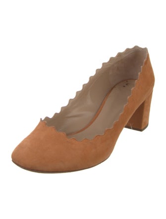 Chloé Suede Scalloped Accent Mules