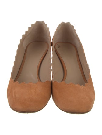 Chloé Suede Scalloped Accent Mules