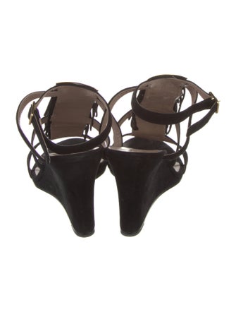 Chloé Suede Fringe Trim Accent Slingback Sandals