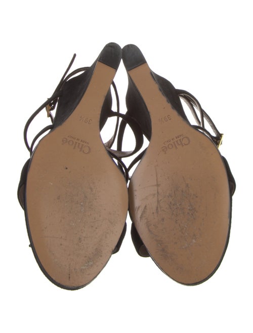 Chloé Suede Fringe Trim Accent Slingback Sandals