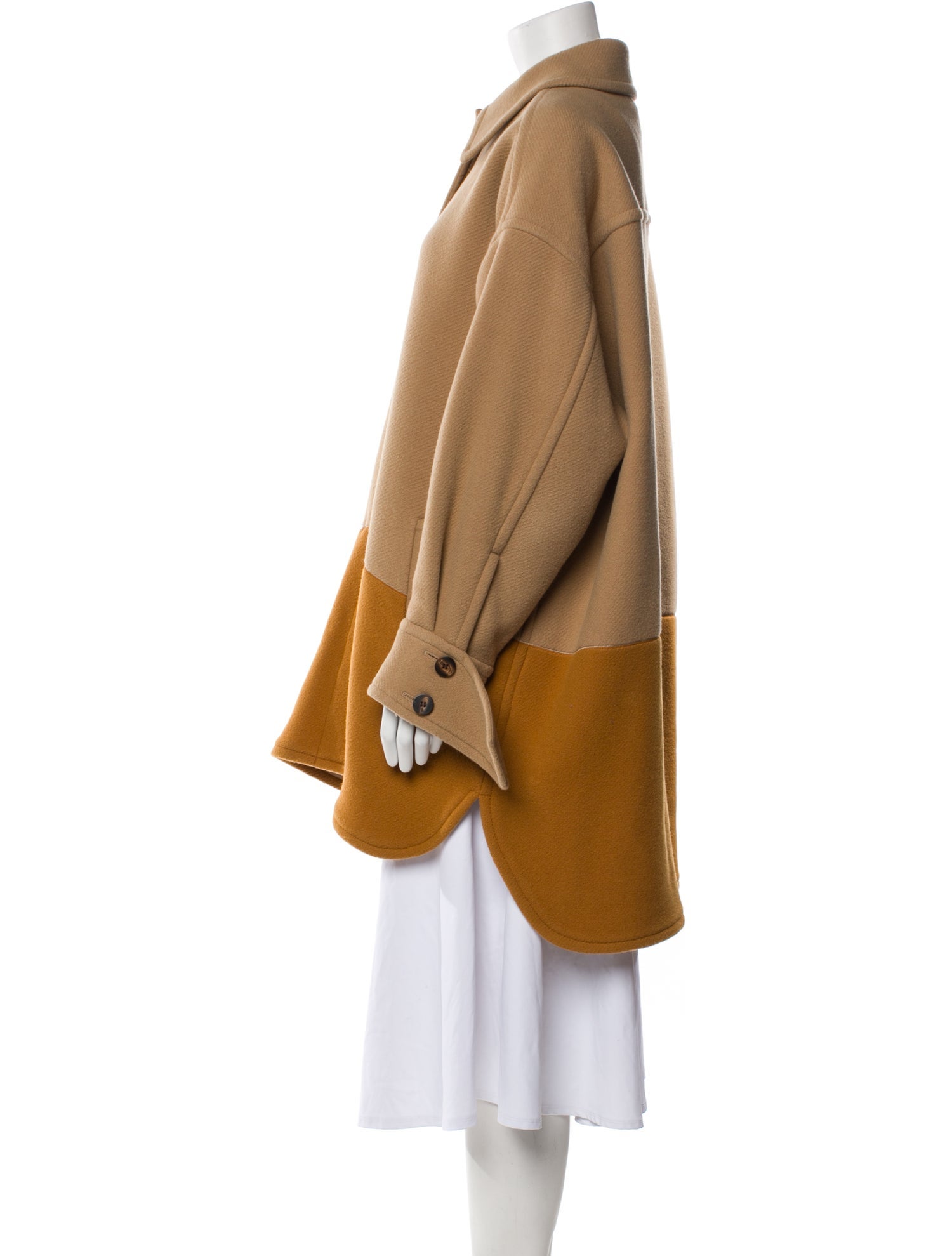 Chloé Virgin Wool Colorblock Pattern Coat