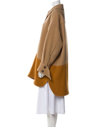 Chloé Virgin Wool Colorblock Pattern Coat