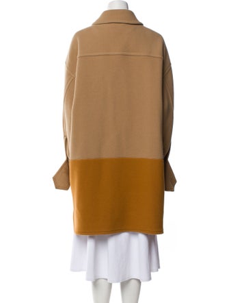 Chloé Virgin Wool Colorblock Pattern Coat