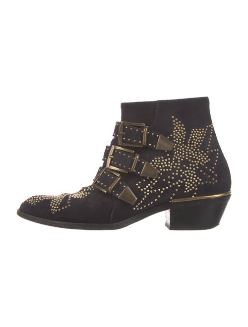 Chloé Suede Patterned Moto Boots