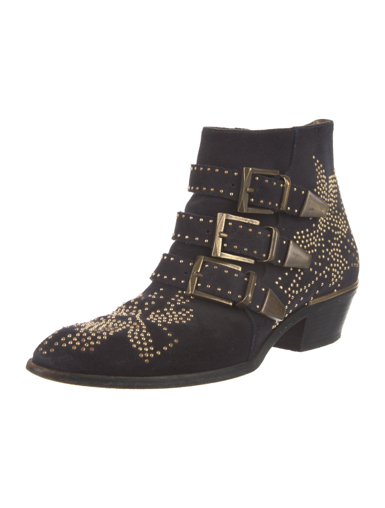 Chloé Suede Patterned Moto Boots