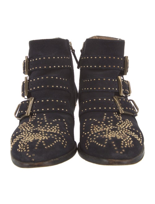 Chloé Suede Patterned Moto Boots
