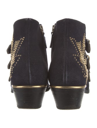 Chloé Suede Patterned Moto Boots