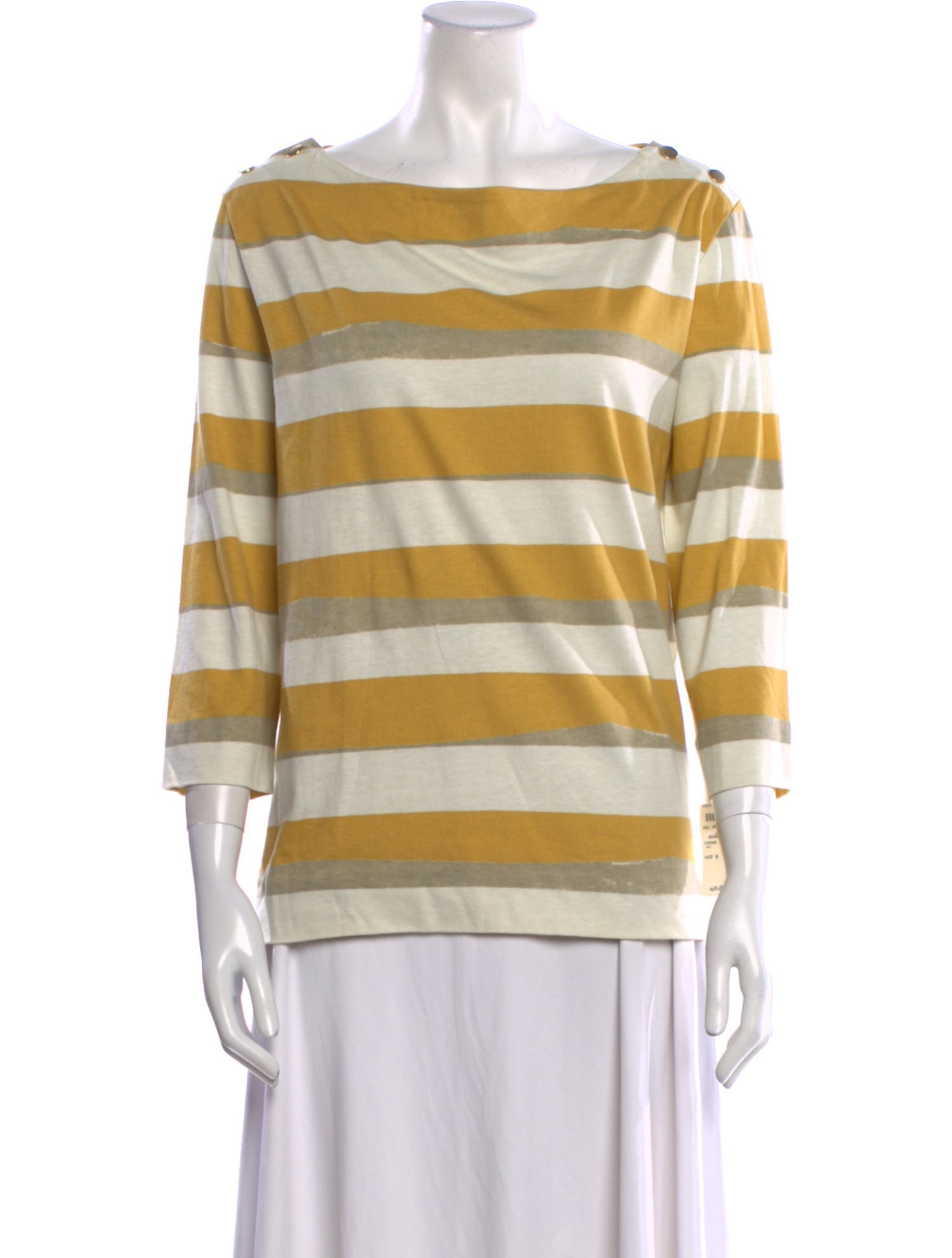 Chloé Striped Bateau Neckline Top
