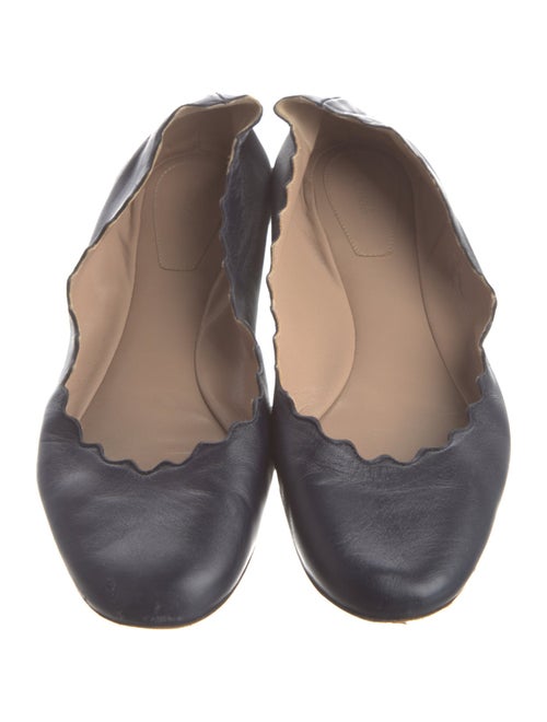 Chloé Leather Scalloped Accent Ballet Flats