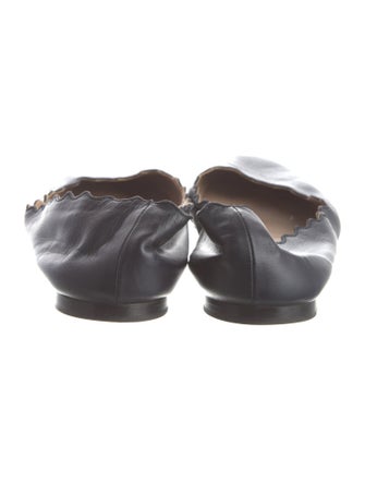 Chloé Leather Scalloped Accent Ballet Flats